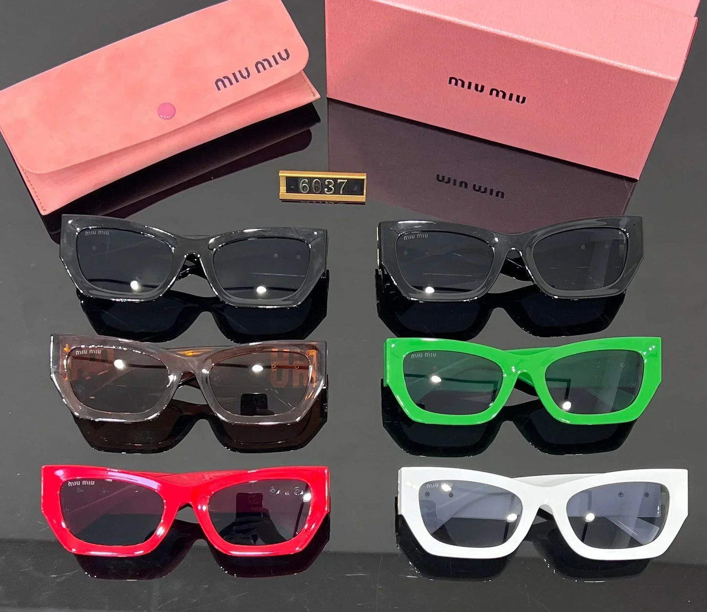 Gafas de sol cuadradas de ojo de gato de moda 6037