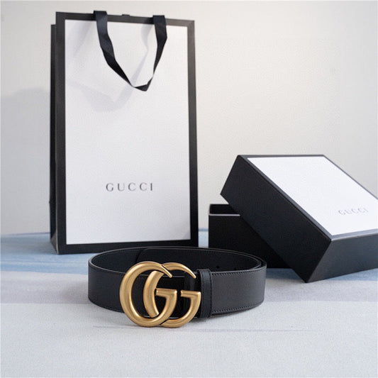 GG New Gold-Buckle Leather Belts for Men and Women