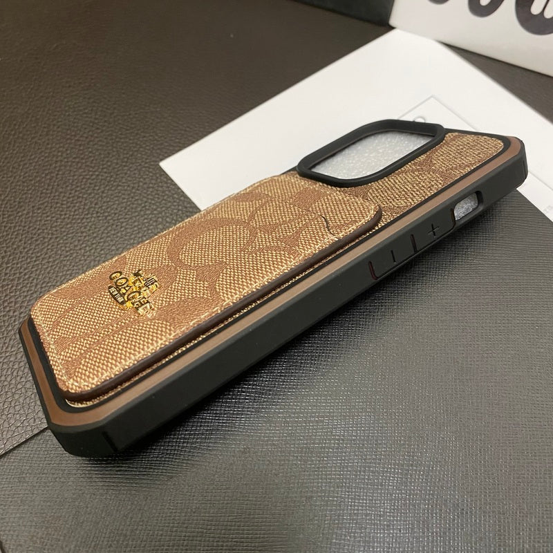 Klassiskt iPhonefodral Med Korthållare Kaffe -KB241416