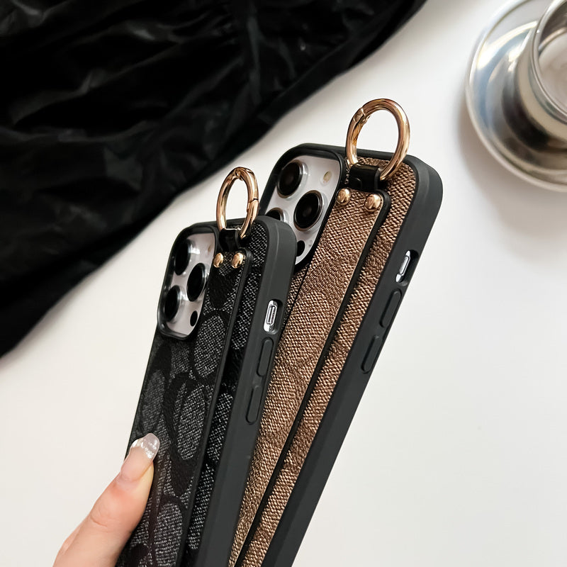 Klasický kryt na iPhone s držákem, černý – SW240330