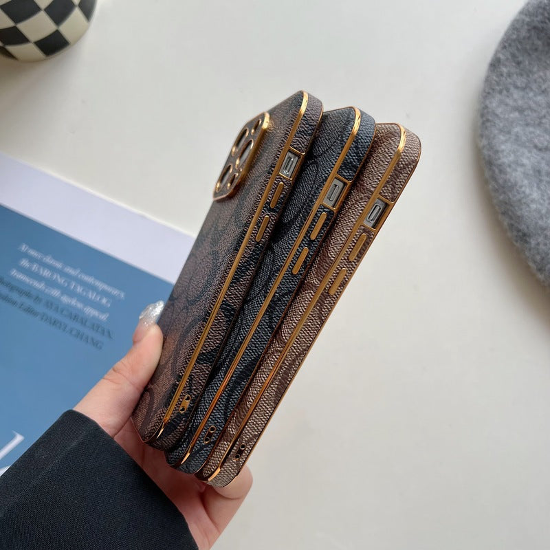 Klassiek iPhone-hoesje Leer Lichtbruin -QBK240513