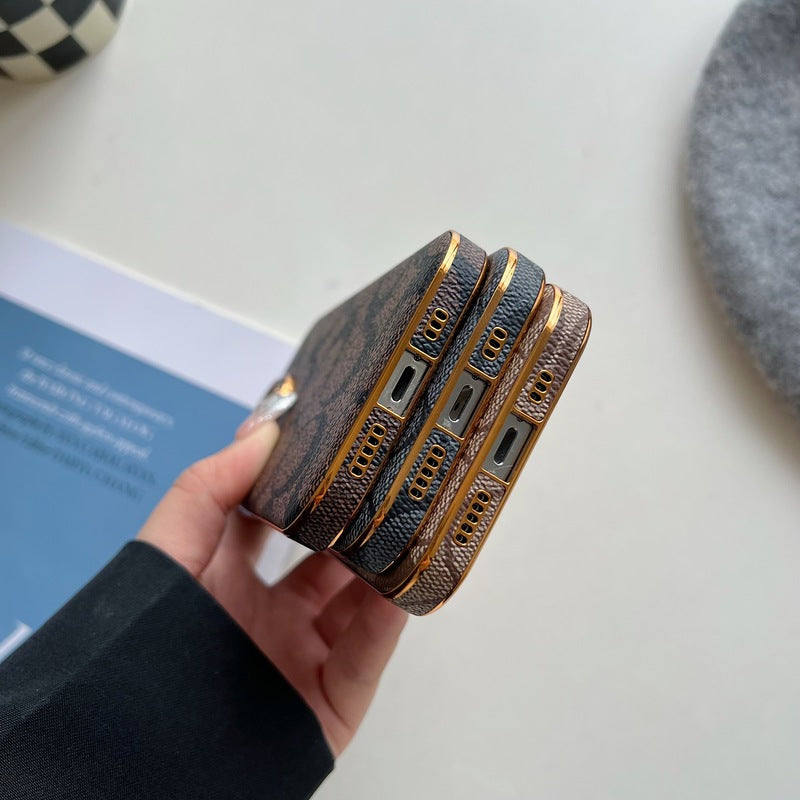 Klassiek iPhone-hoesje Leer Lichtbruin -QBK240513