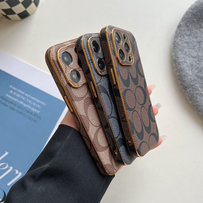 Klassiek iPhone-hoesje Leer Lichtbruin -QBK240513