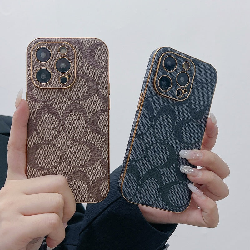 Klassiek iPhone-hoesje Leer Lichtbruin -QBK240513