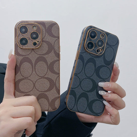 クラシック iPhone ケース レザー ライト ブロウ -QBK240513