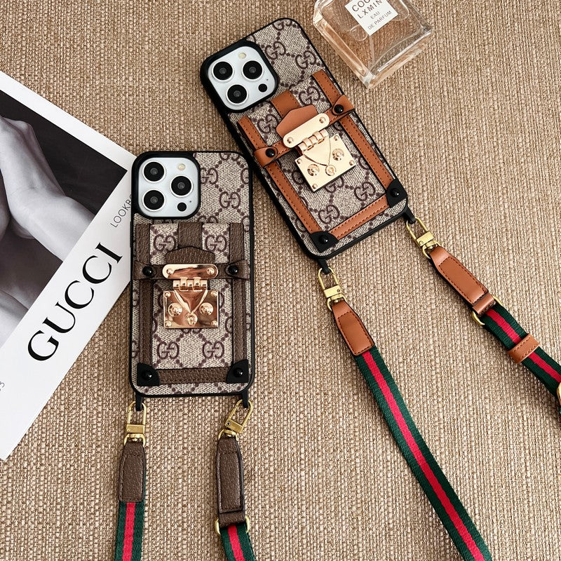 プレミアムカードバッグチェーンクラシックiPhoneケース