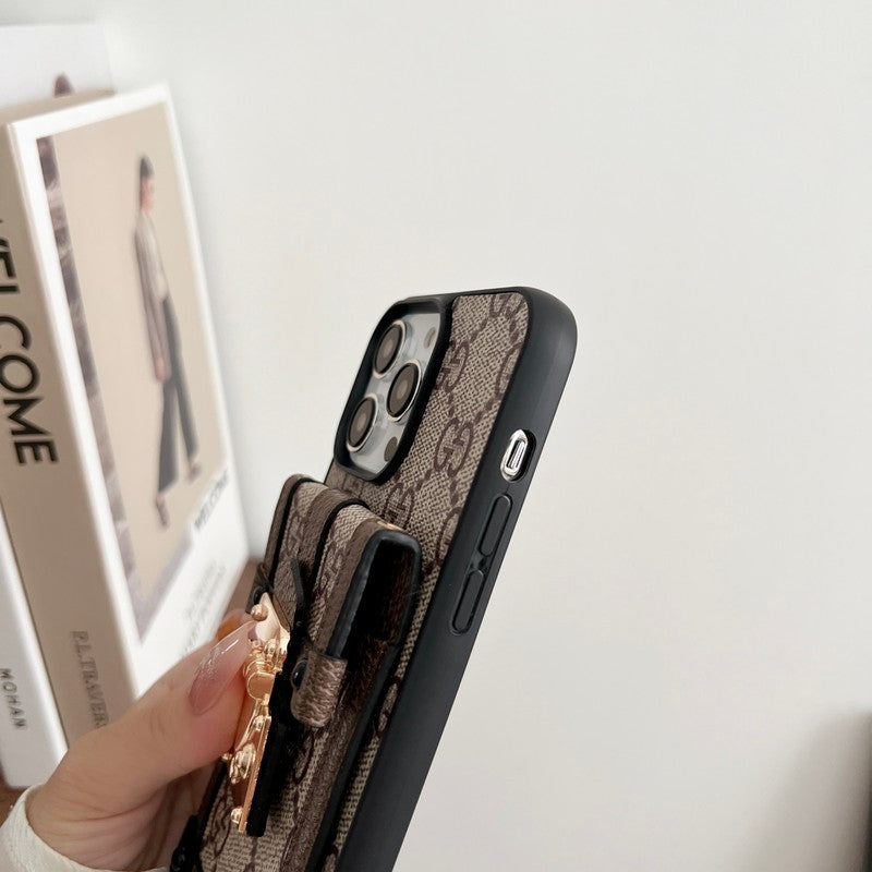 プレミアムカードバッグチェーンクラシックiPhoneケース