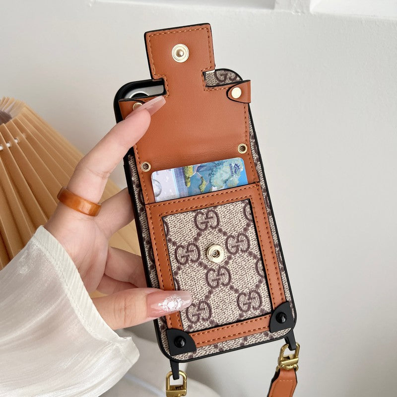 プレミアムカードバッグチェーンクラシックiPhoneケース