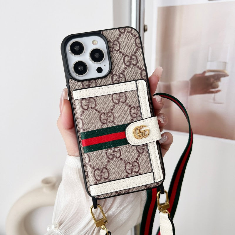 حقيبة بطاقات مميزة بسلسلة كلاسيكية لهاتف iPhone