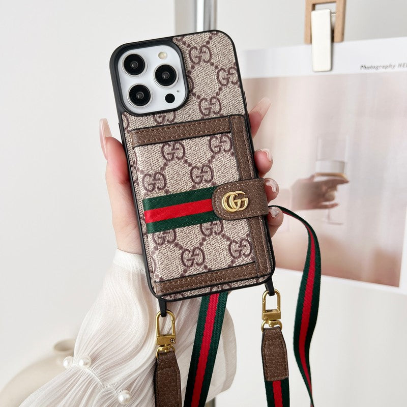 حقيبة بطاقات مميزة بسلسلة كلاسيكية لهاتف iPhone