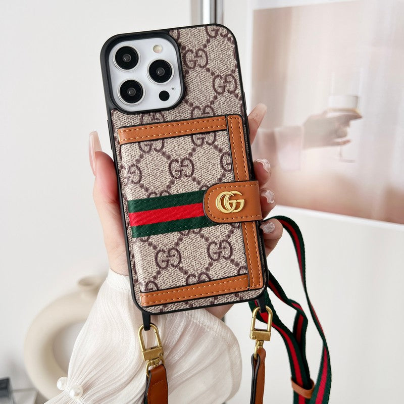 حقيبة بطاقات مميزة بسلسلة كلاسيكية لهاتف iPhone