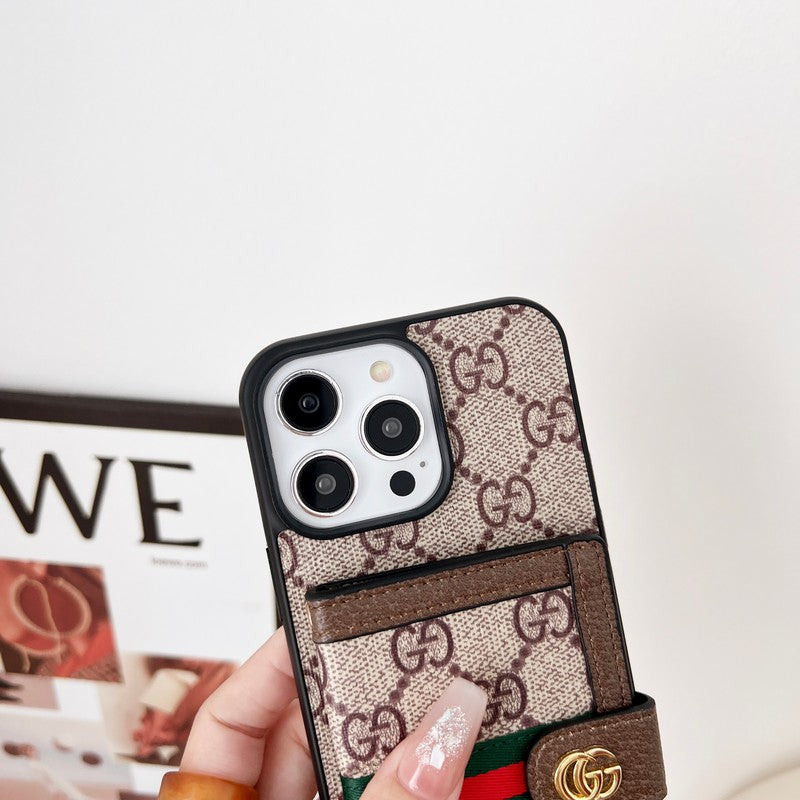 حقيبة بطاقات مميزة بسلسلة كلاسيكية لهاتف iPhone