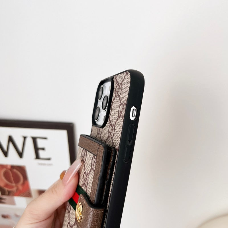 حقيبة بطاقات مميزة بسلسلة كلاسيكية لهاتف iPhone
