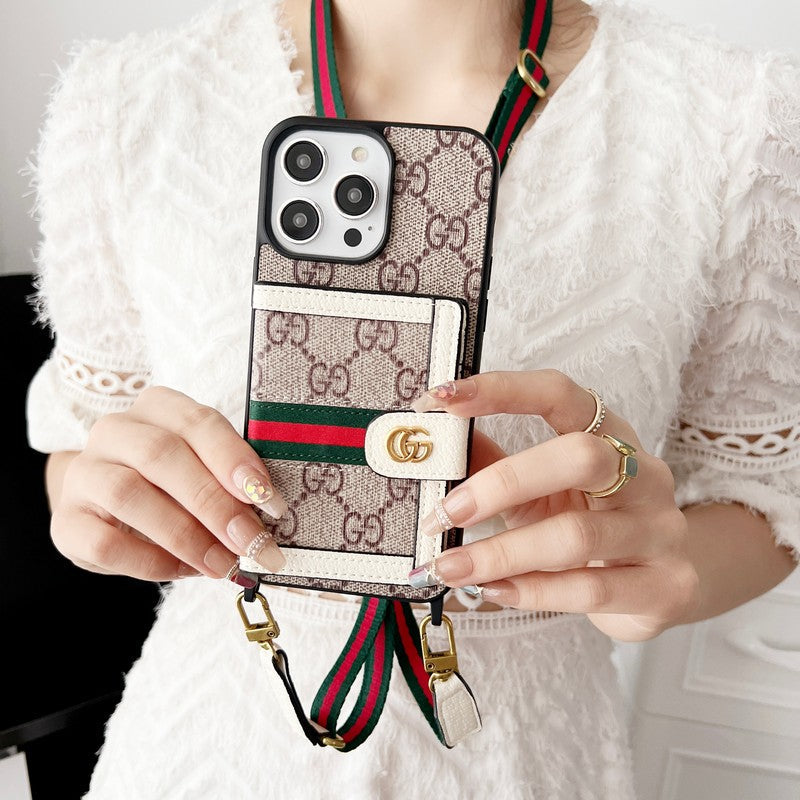 حقيبة بطاقات مميزة بسلسلة كلاسيكية لهاتف iPhone