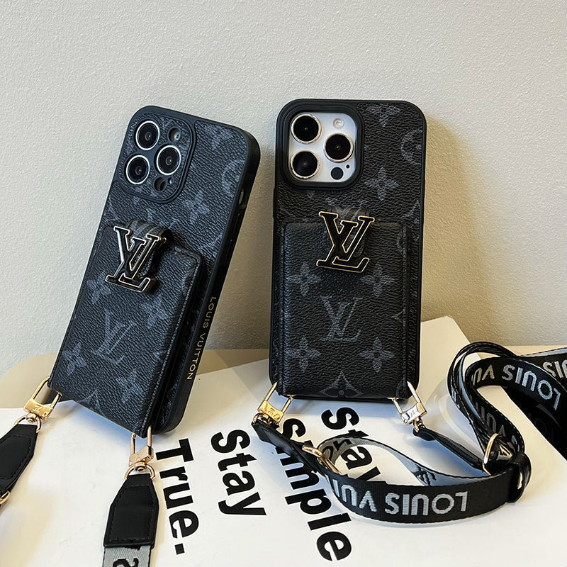 Luksus kortveske Kjede Svart iPhone-deksel