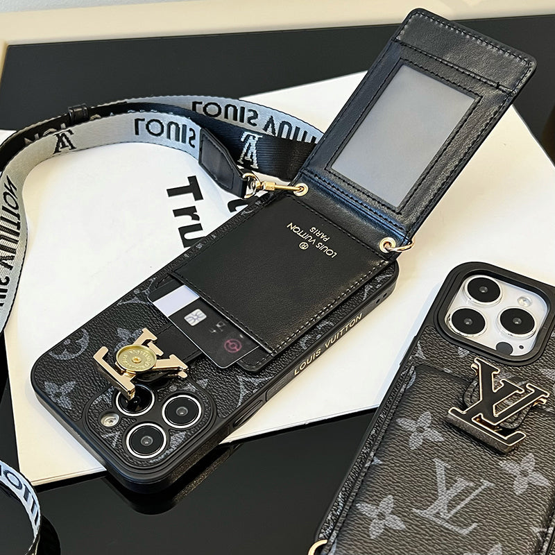Luksus kortveske Kjede Svart iPhone-deksel
