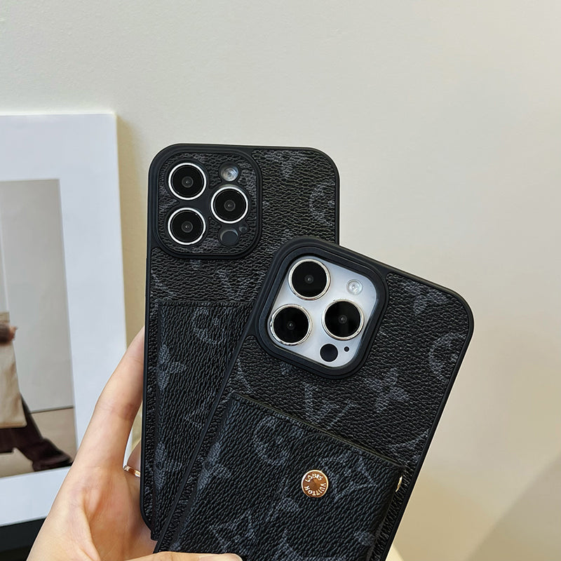 Luksus kortveske Kjede Svart iPhone-deksel