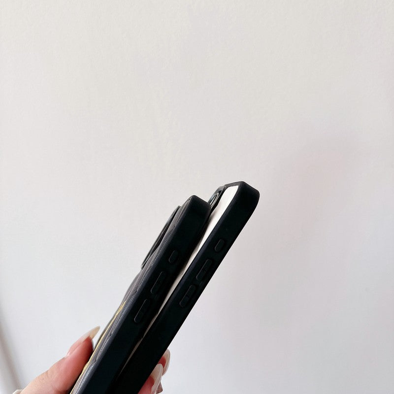 セイントブラック & ホワイトレザーiPhoneケース