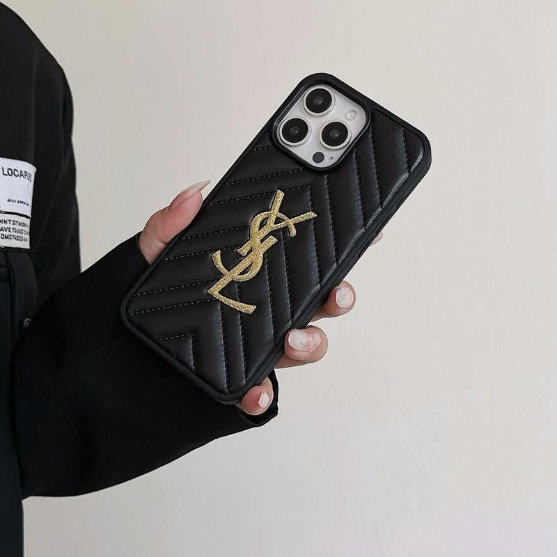 セイントブラック & ホワイトレザーiPhoneケース