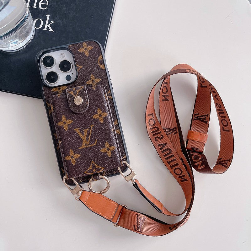 ラグジュアリーカードバッグ クラシックチェーンiPhoneケース