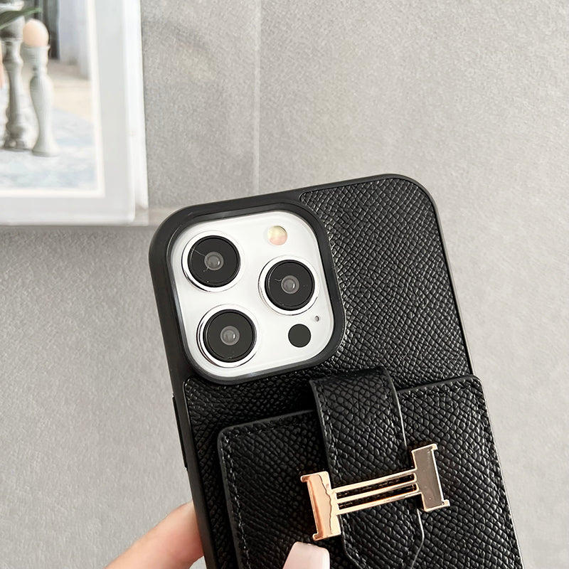 H Card Bag Huivit Nahkainen iPhone-kotelo