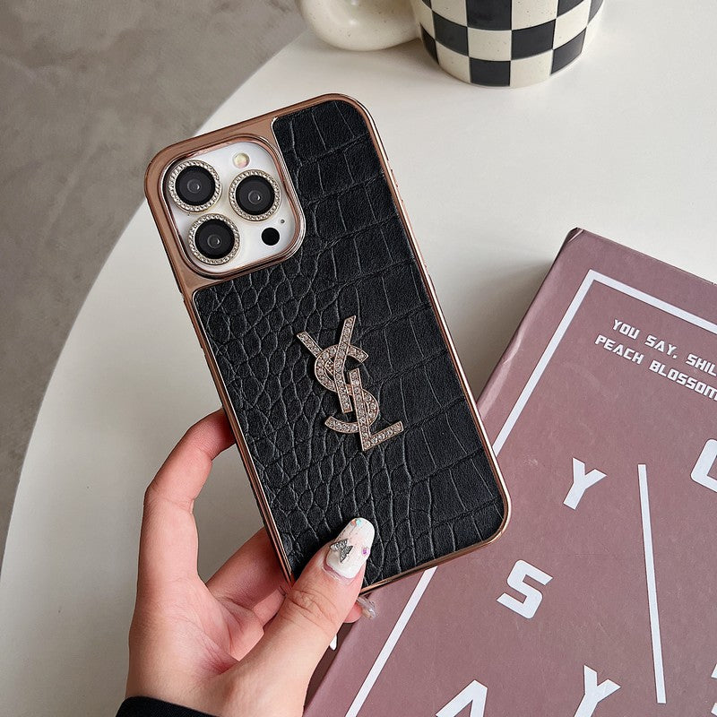 セイントカラー レザー ローズゴールド iPhone ケース
