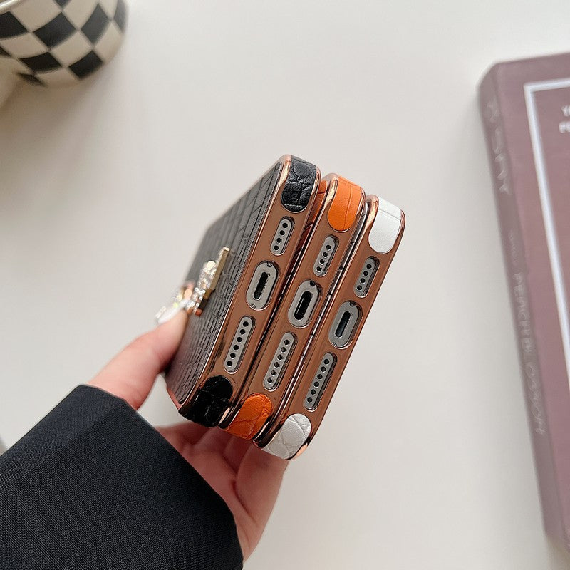 セイントカラー レザー ローズゴールド iPhone ケース