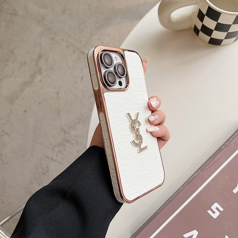 セイントカラー レザー ローズゴールド iPhone ケース