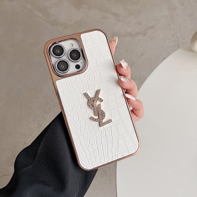 セイントカラー レザー ローズゴールド iPhone ケース