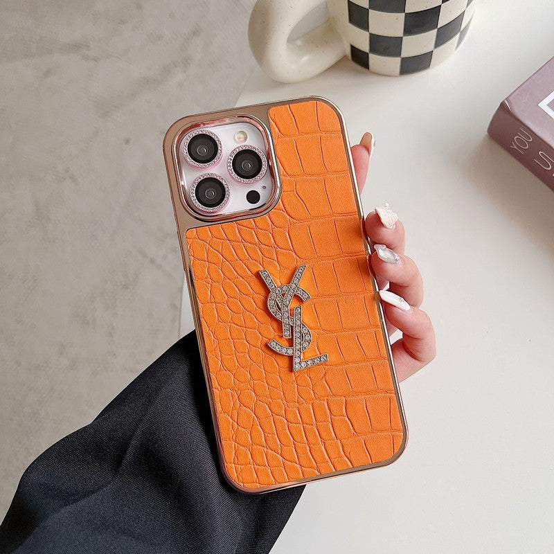 セイントカラー レザー ローズゴールド iPhone ケース