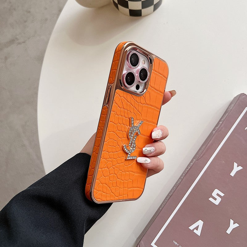 セイントカラー レザー ローズゴールド iPhone ケース