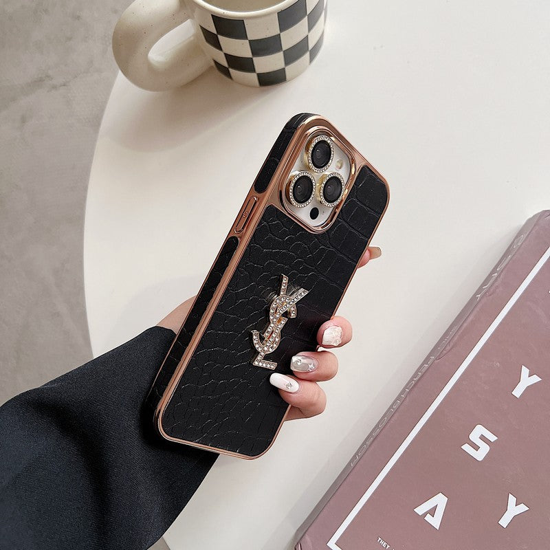 セイントカラー レザー ローズゴールド iPhone ケース