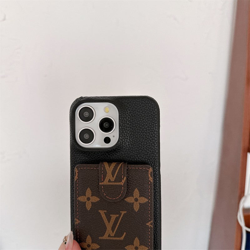 Bolsa de cartão luxuosa com corrente crossbody para iPhone