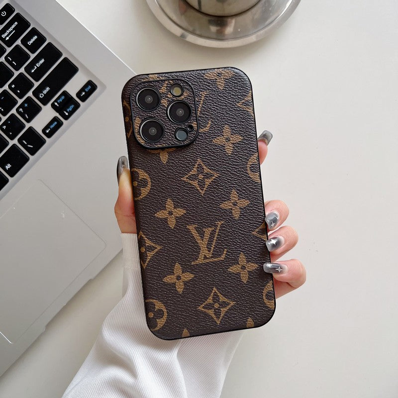 Luxuriöse iPhone-Hülle aus Leder in klassischer Farbe