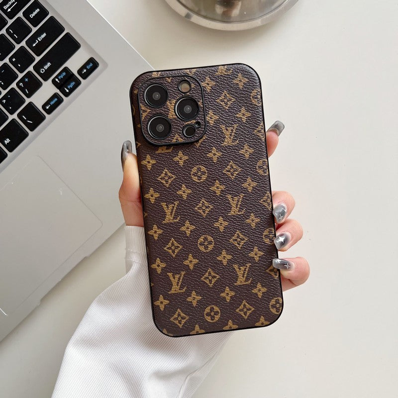 Luxuriöse iPhone-Hülle aus Leder in klassischer Farbe