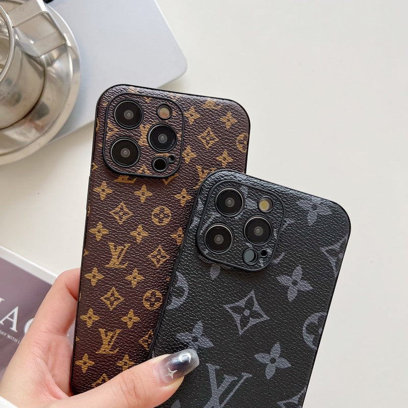 Luxuriöse iPhone-Hülle aus Leder in klassischer Farbe