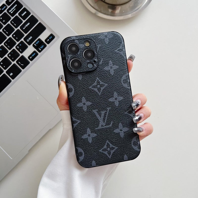 Luxuriöse iPhone-Hülle aus Leder in klassischer Farbe