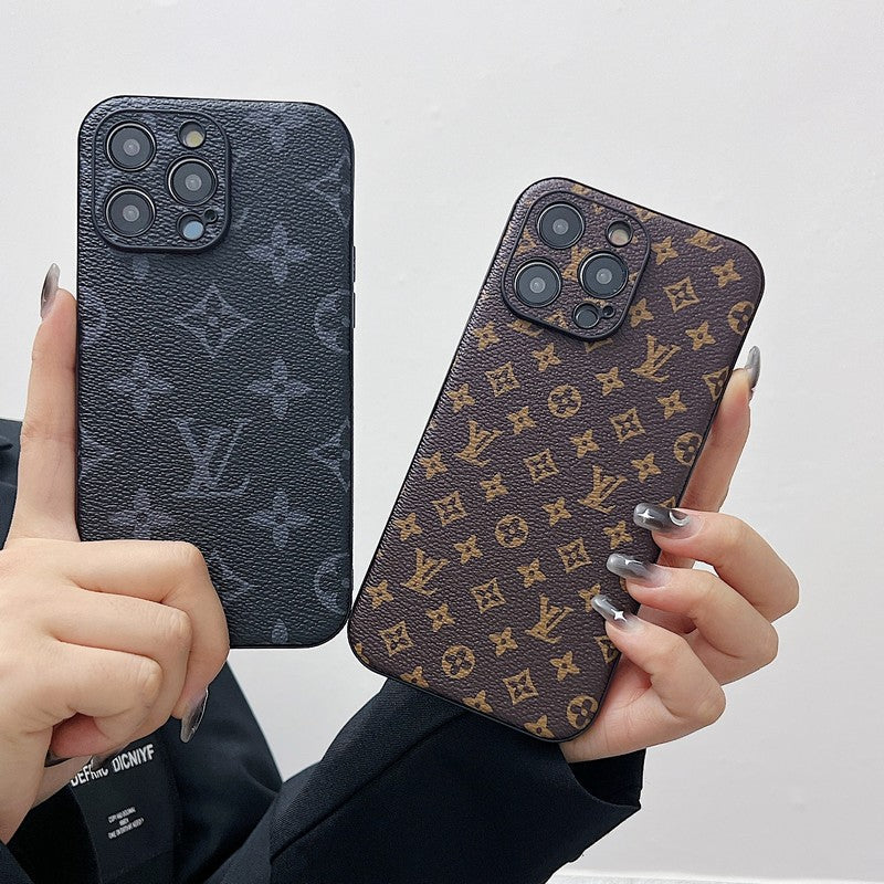 Luxuriöse iPhone-Hülle aus Leder in klassischer Farbe