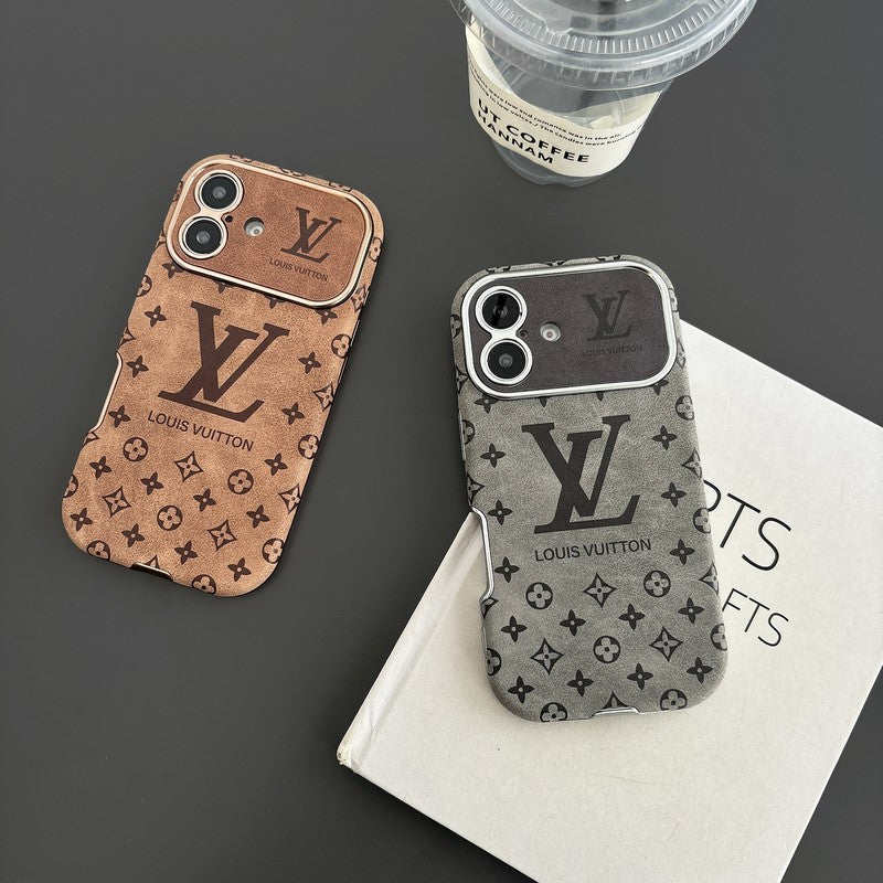 Luksus Brun & Svart Farge Leather iPhone-deksel