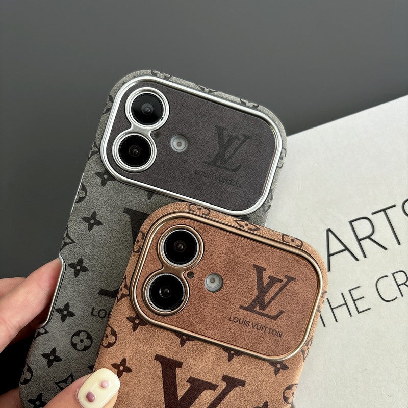 Luksus Brun & Svart Farge Leather iPhone-deksel