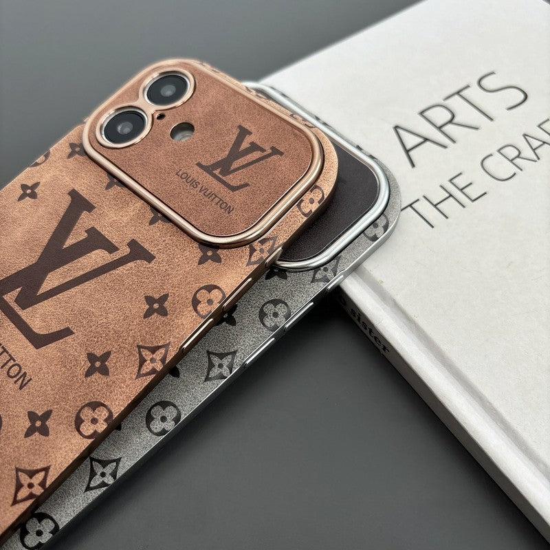 Luksus Brun & Svart Farge Leather iPhone-deksel