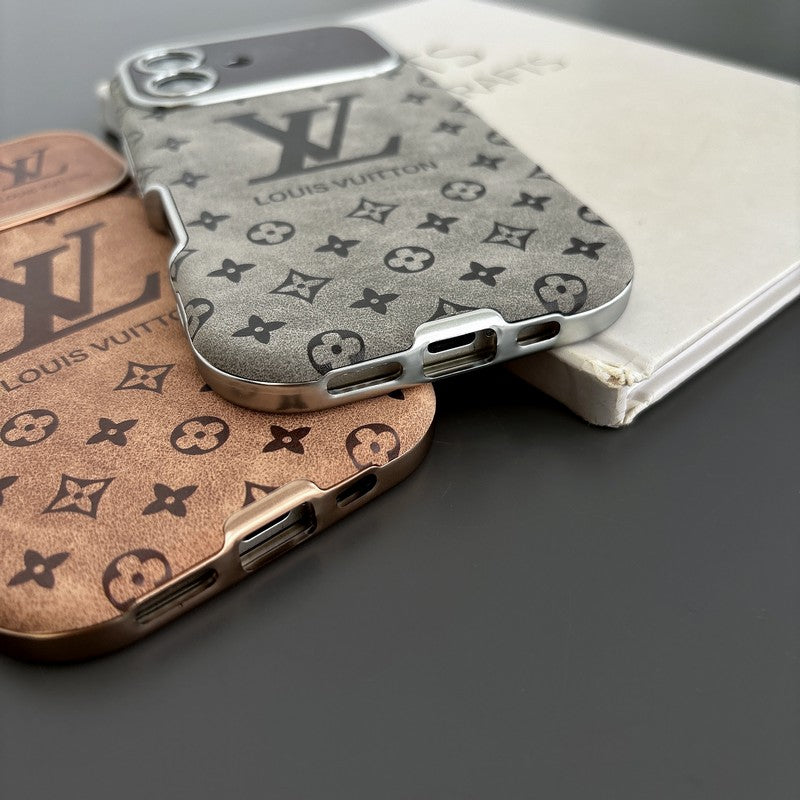 Luksus Brun & Svart Farge Leather iPhone-deksel