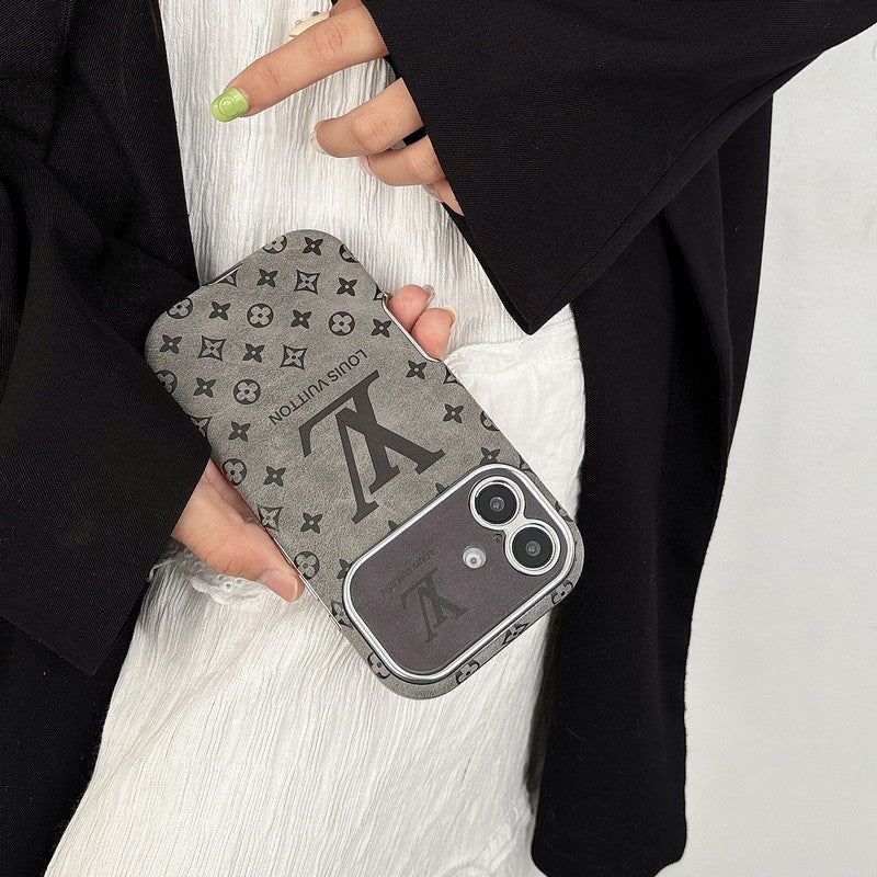 Luksus Brun & Svart Farge Leather iPhone-deksel
