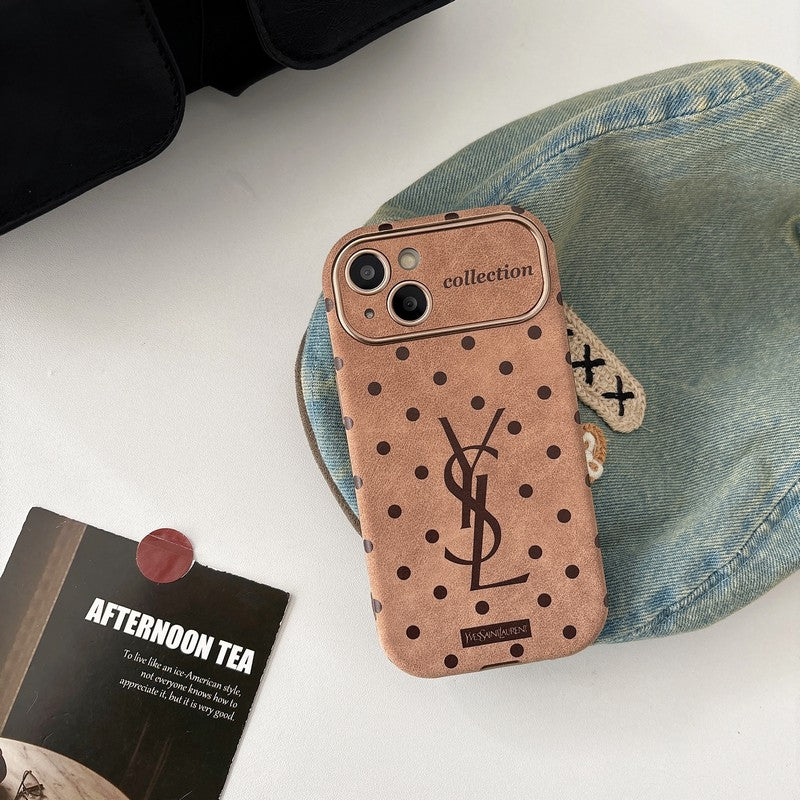 Étui pour iPhone en cuir marron Saint