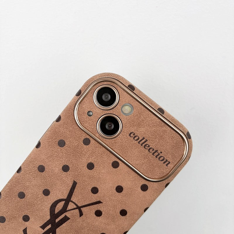 Étui pour iPhone en cuir marron Saint
