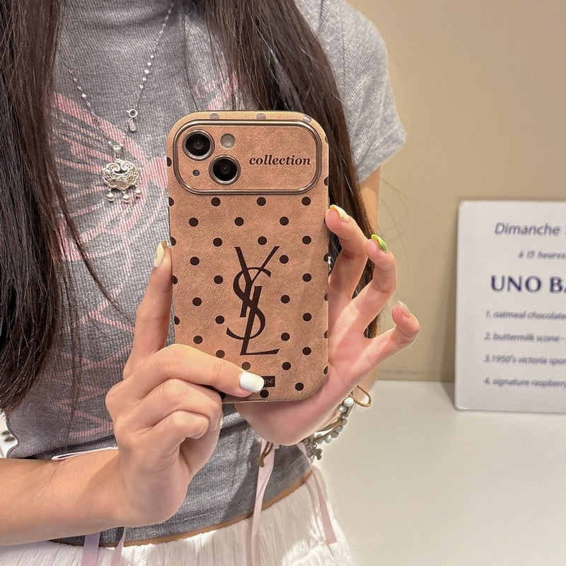 Étui pour iPhone en cuir marron Saint