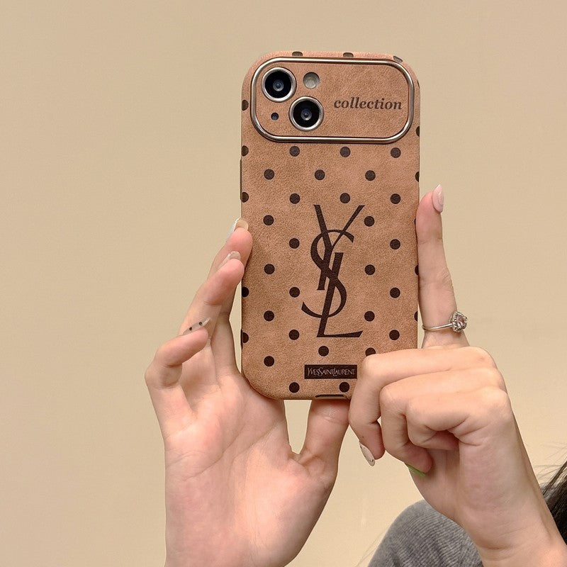 Étui pour iPhone en cuir marron Saint