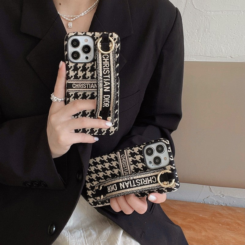 Módne puzdro Houndstooth Wristband na iPhone