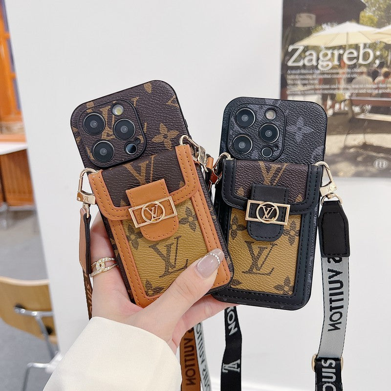 Capa para iPhone com porta-cartões de luxo