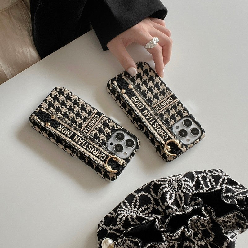 Módne puzdro Houndstooth Wristband na iPhone
